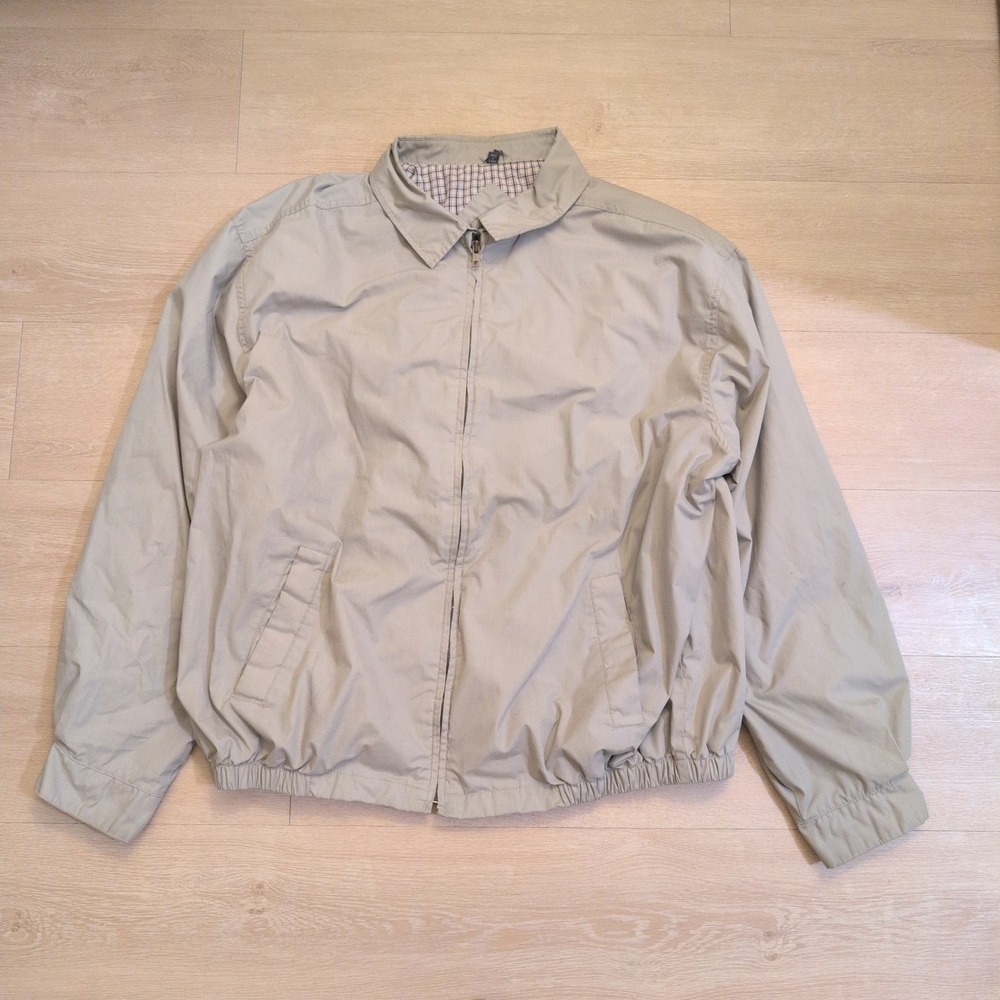 VTG David Taylor Men XLT Tall Harrington Jacket Tan Beige Windbreaker